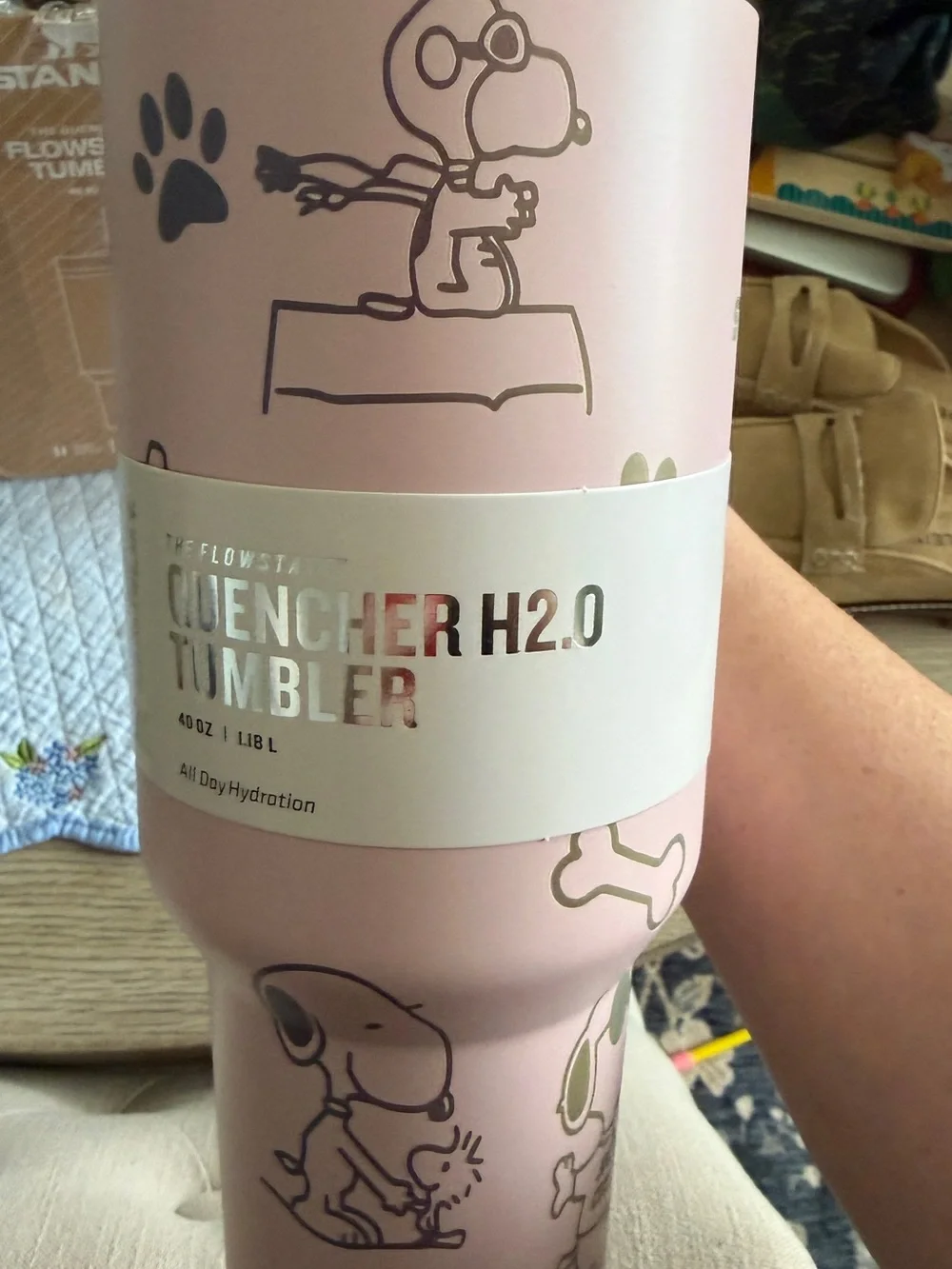 Stanley Pink 40oz with Snoopy Engravings - Picture 3 of 9